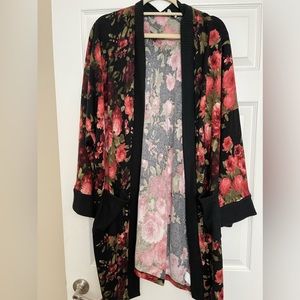 Beautiful black floral sweater with bell sleeves